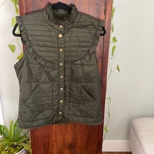 Free People olive green vest, size Medium